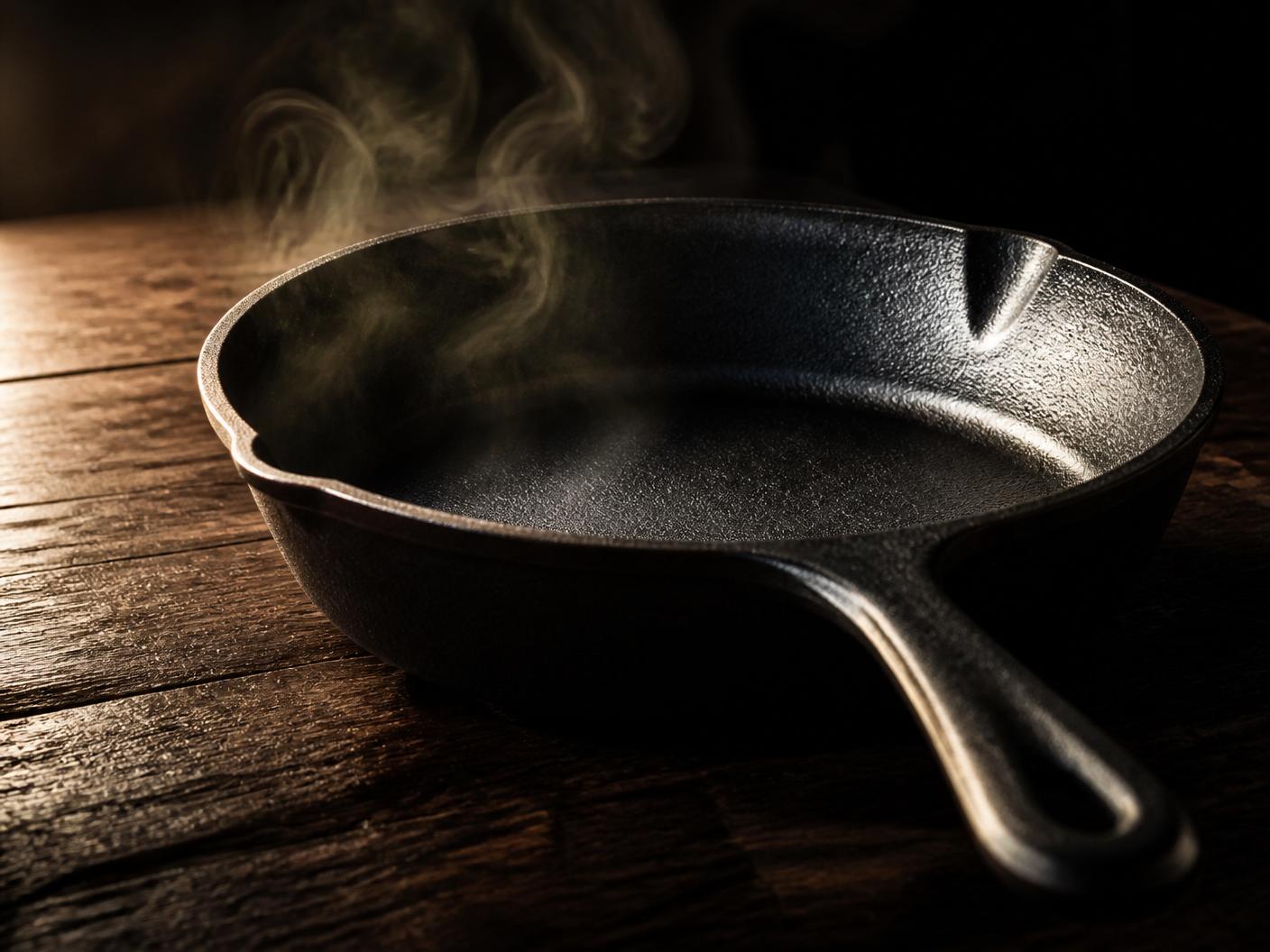 TVS Cookware — donkere editorial productfoto van pannen en kookgerei